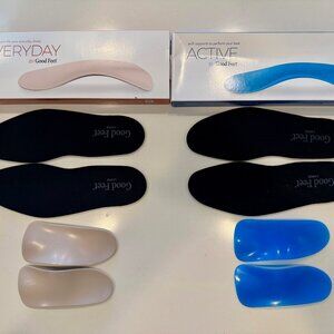 Good Feet Arch Supports: Active (sz 5), Everyday (sz 5), Sponge Rubber Cushions